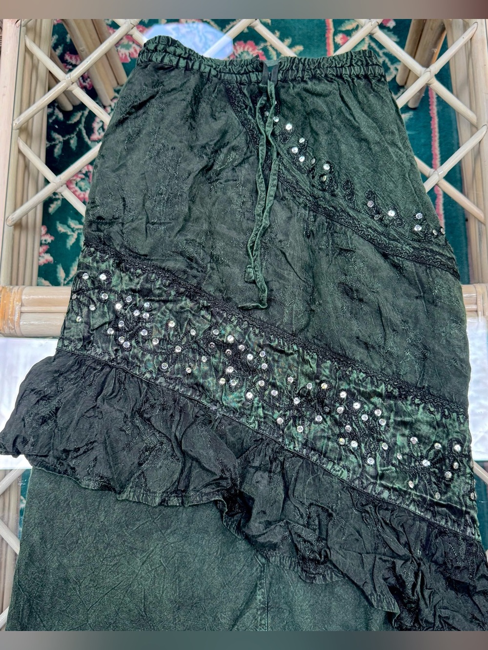 Bohi Maxi Skirt with Sequin Detailing